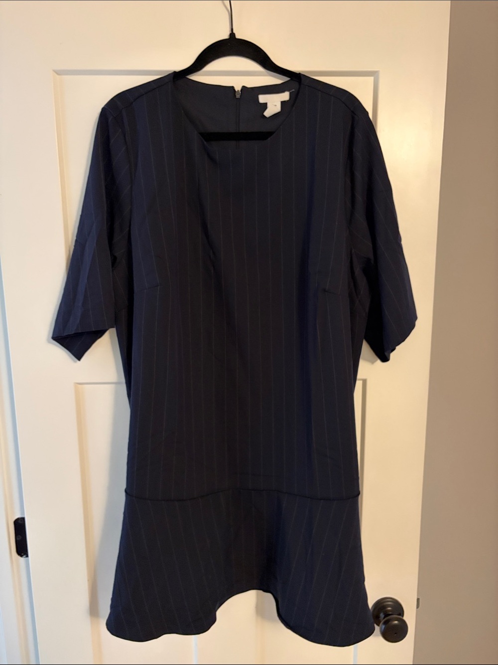 H&M Navy Pinstripe Shift Dress